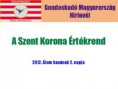 A Szent Korona Értékrend